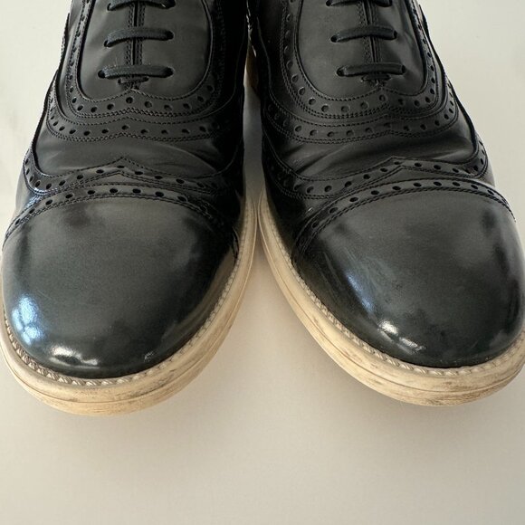Dolce and Gabbana Black Brogue Leather Milano Oxfords, Size 10 main image 16